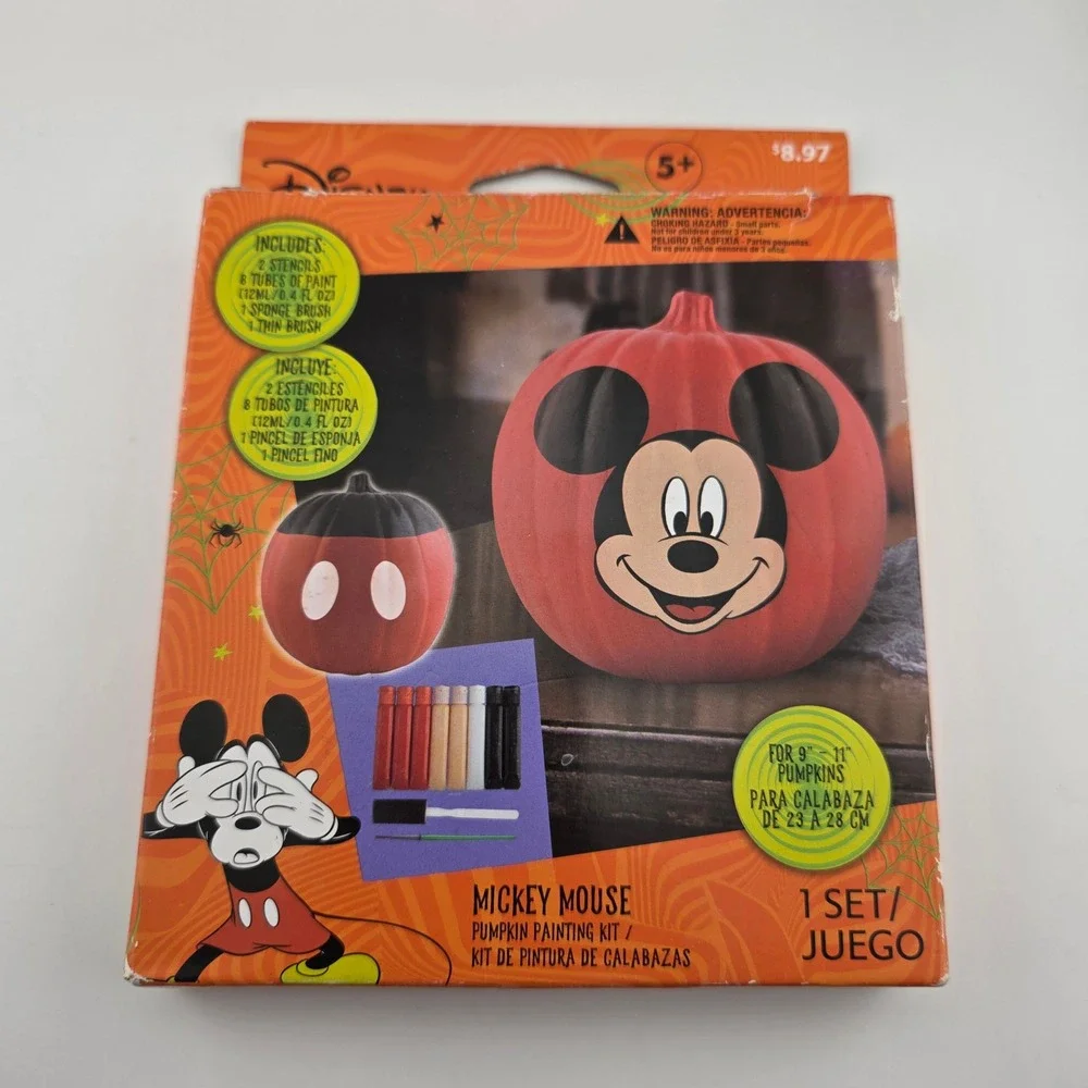 Halloween Pumpkin‎ Decorating Kit Bundle Mickey Mouse Pushins Teeth Set